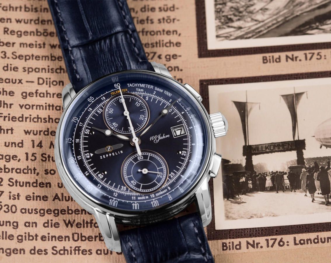 Zeppelin 100 Years Zeppelin ED. 1  Blue Dial 42 mm Quartz Watch For Men - 3