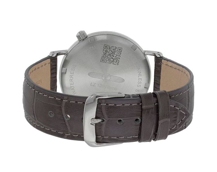 Zeppelin LZ120 Rome Orologio Uomo Quarzo 41mm | Cassa Acciaio Quadrante Beige, Cinturino Pelle Vitello Marrone 7134-5