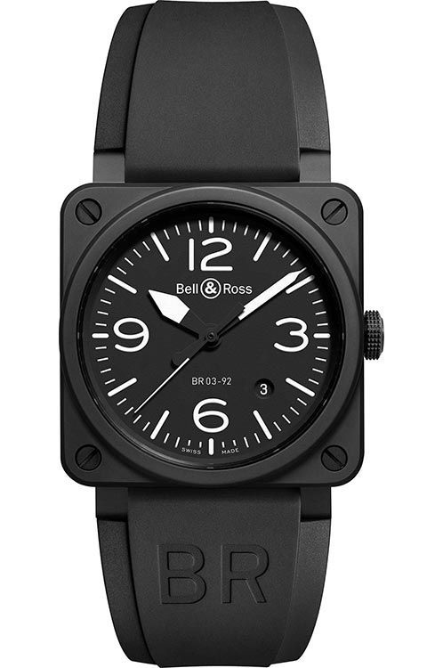 Bell Ross BR 03 Chrono 42 mm Watch in Black Dial