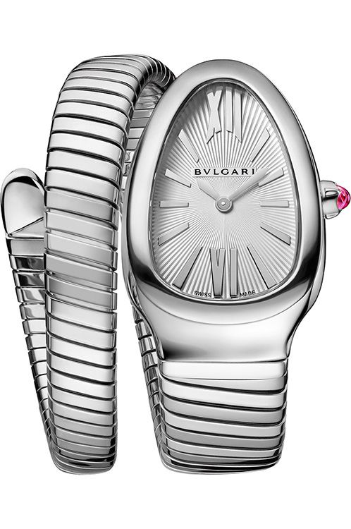 BVLGARI　82171SWF　30ml Bvlgari Stainless Steel Serpenti Tubogas 35mm Black Dial