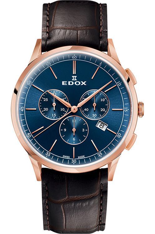 Edox Les Vauberts 42 mm Watch in Grey Dial