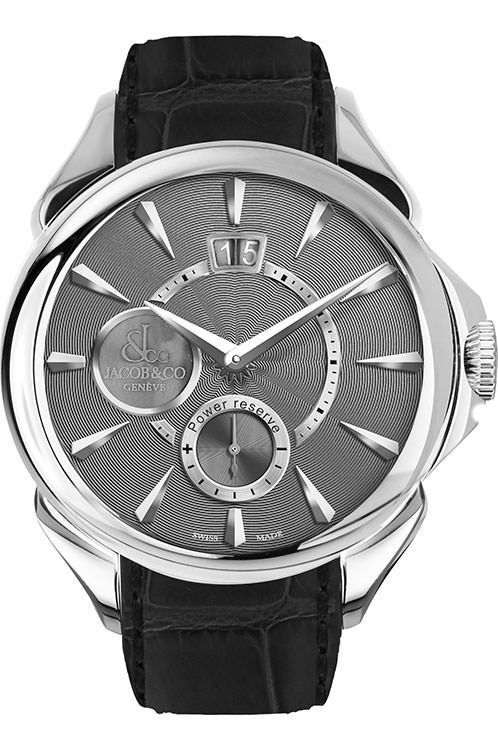 Jacob Co. Palatial Classic Manual Big Date 42 mm Watch in Black Dial