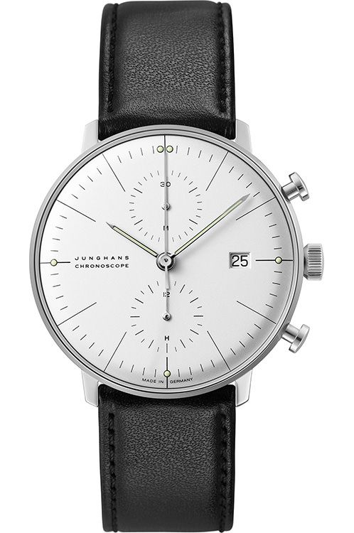 JUNGHANS シンプル時計 ブラックレザー Junghans Max Bill Gent 041/4465.00 041/4465.04