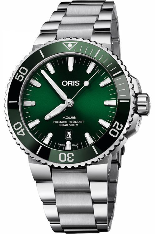 Oris Aquis Date Calibre 400 41.5 mm Watch in Green Dial