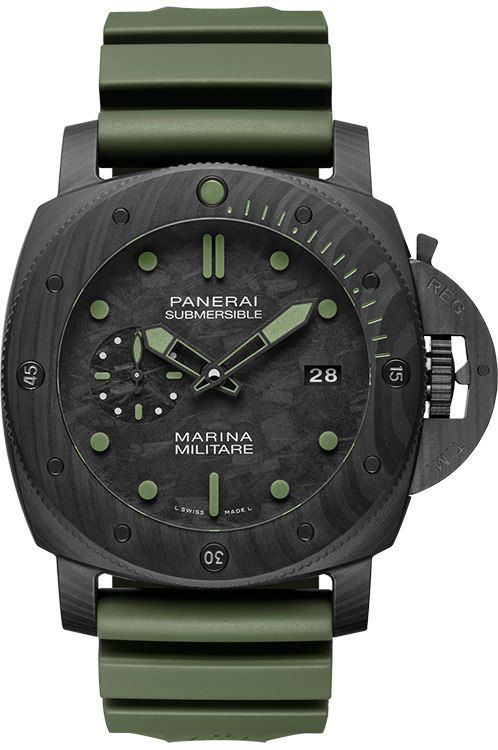 Panerai Submersible 47 mm Watch in Black Dial