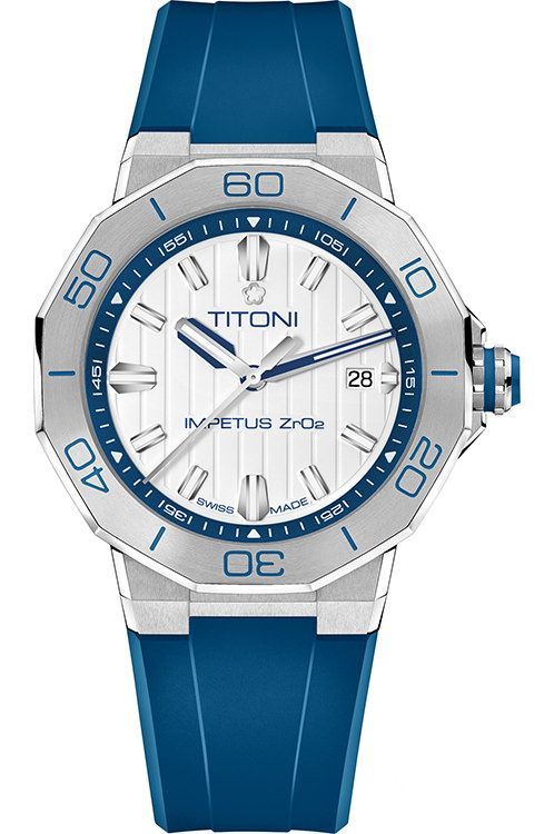 Titoni Impetus CeramTech 43 mm Watch in Blue Dial